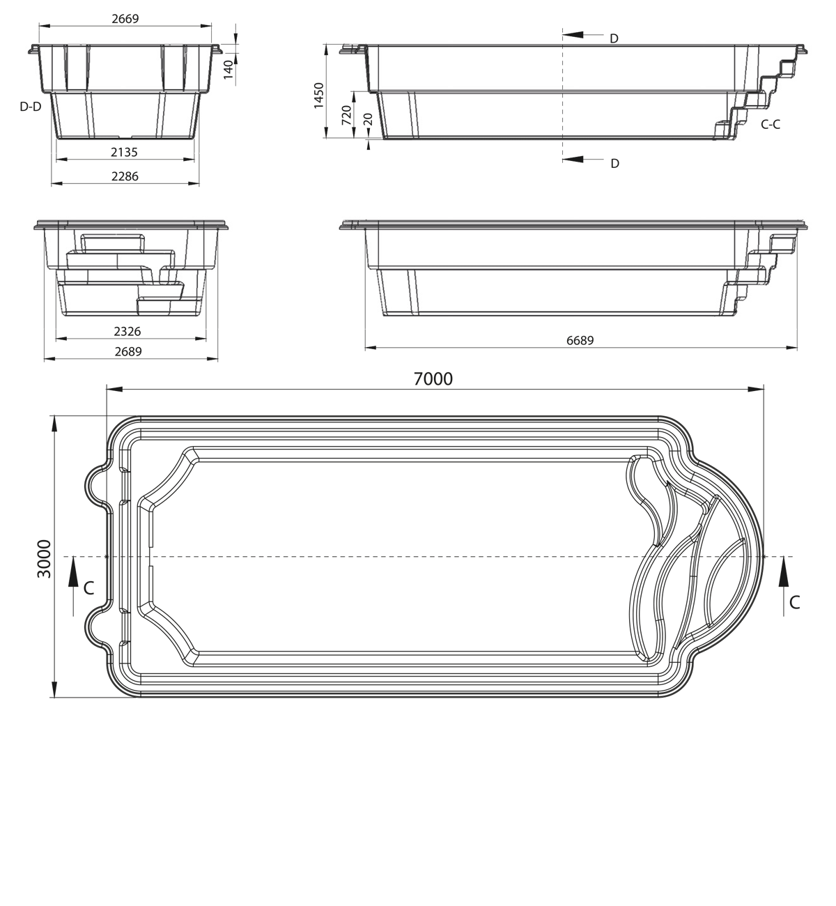 Polyesterpool Madera